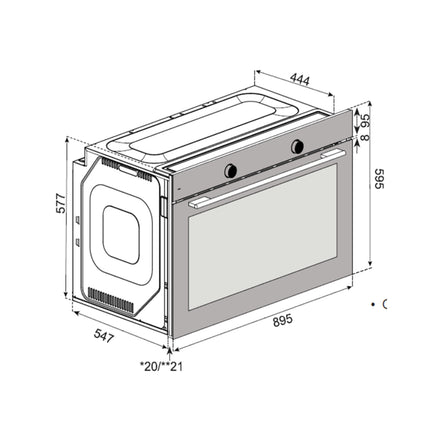 OPRQG90BL-90cm – Full GAS Built in oven