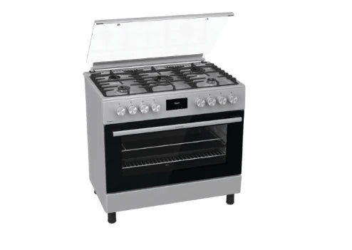 Gorenje Digital Gas Cooker, 5 Burners, 90 cm, Stainless Steel - GGI9C20X