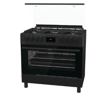 Gorenje Digital Gas Cooker, 5 Burners, 90 cm, Black - GGI9C20B