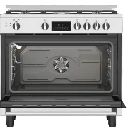 Ariston Gas Cooker, 5 Burners, Full Safety, Cast Iron Holders, Silver - ARR9 GGF 33229 XEG