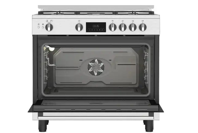 Ariston Gas Cooker, 5 Burners, Full Safety, Cast Iron Holders, Silver - ARR9 GGF 33229 XEG