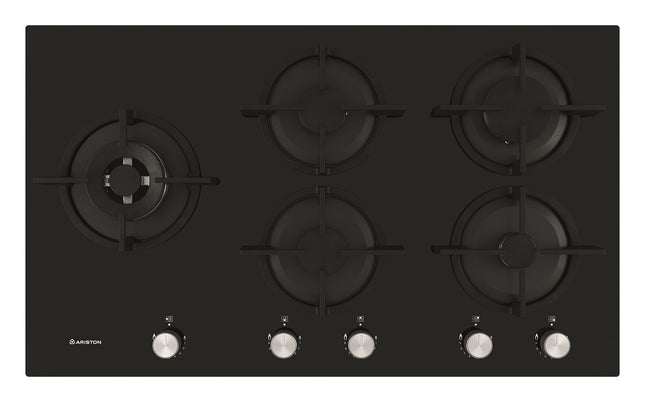 Ariston Gas Built in Hob ,86 Centimeter 5 Burners ,Black - AGS 92SBK