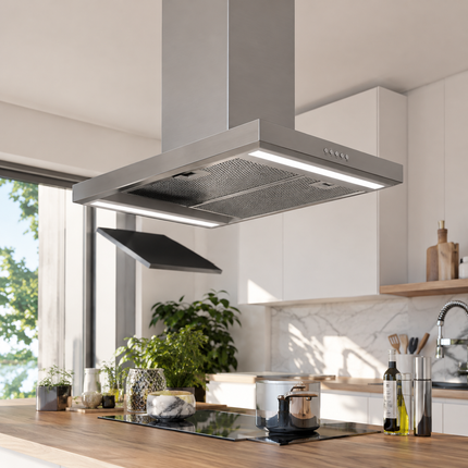 Gorenje Built-In Decorative Hood with Chimney, 90 cm, Stainless Steel - WHT943E4