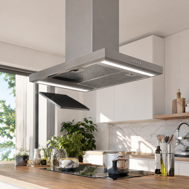 Gorenje Built-In Decorative Hood with Chimney, 90 cm, Stainless Steel - WHT943E4