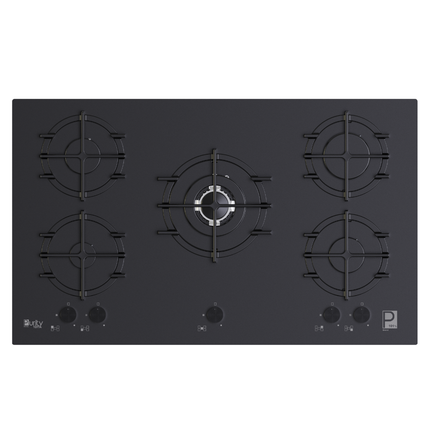 HPT911 MAT-BL – Gas Hob 5 Eyes Heavy Duty Grids