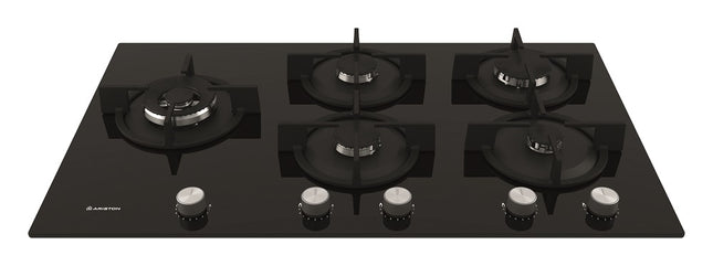 Ariston Gas Built in Hob ,86 Centimeter 5 Burners ,Black - AGS 92SBK
