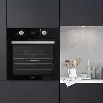 B66-SF3-Black Glass – Kumtel 60cm Built-in Electric Oven