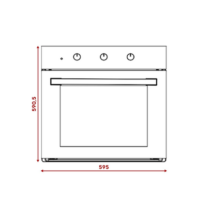 B66-SF3-Black Glass – Kumtel 60cm Built-in Electric Oven